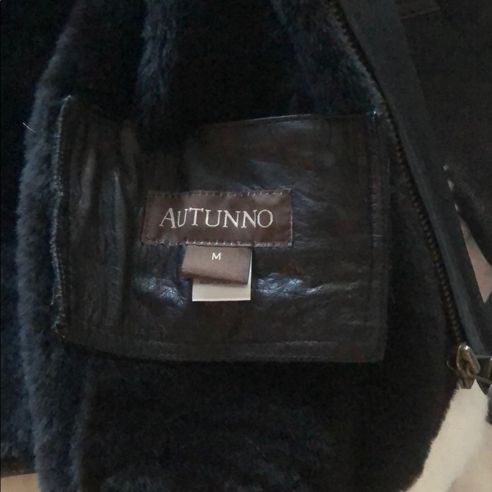 Designer Autunno black shearling leather jacket - Picture 8 of 8